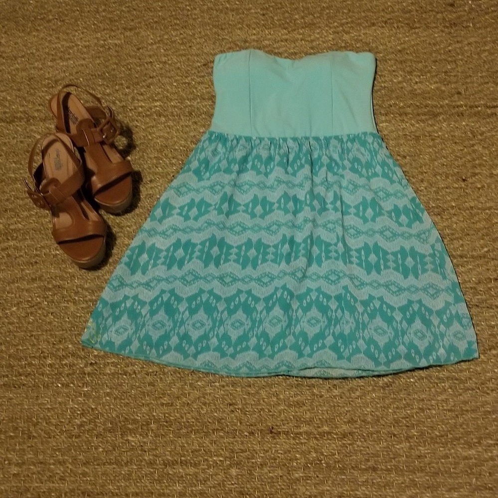 Strapless mini dress